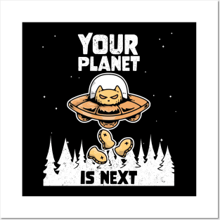 Alien Galaxy Science Space Cat Lover Your Planet is Next Posters and Art